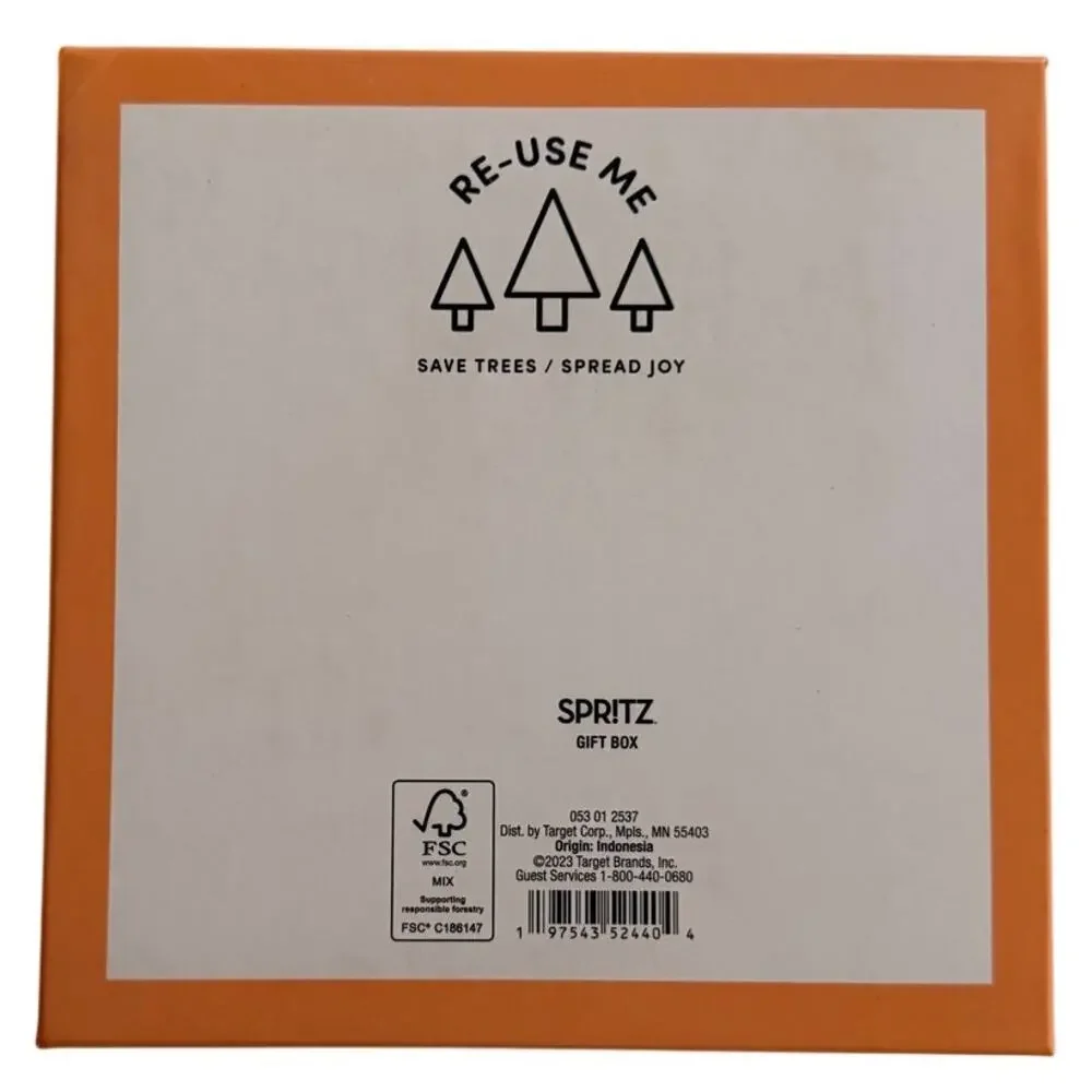 Spritz Scallop Trimed Pink & Orange Gift Box NEW